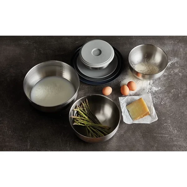 Bộ 4 Tô Trộn Inox Kèm Nắp Silicone Joseph Joseph Nest Prep&Store Steel
