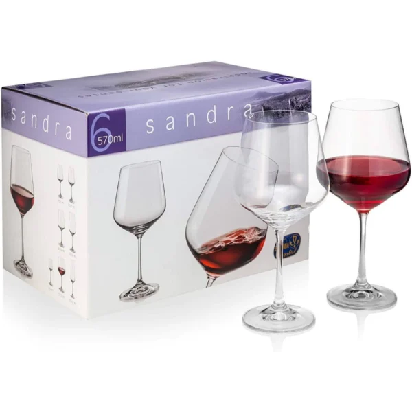 Bộ Ly Vang Đỏ Sandra 570ml Set 6
