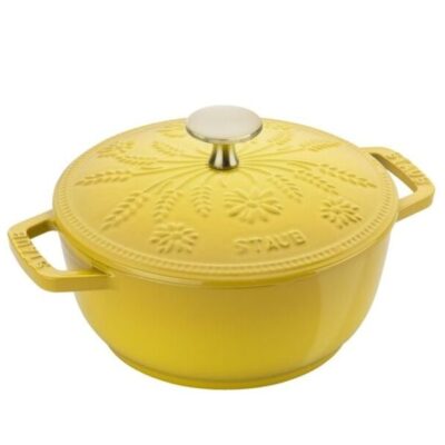 Nồi Gang Staub Bông Lúa 16cm 1.1L Màu Vàng