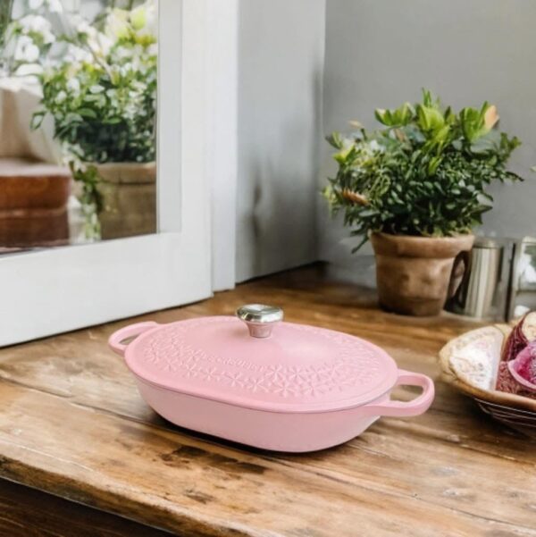 Nồi Chảo Oval Le Creuset Oblong Pink Fleur 31cm