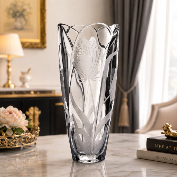 Bình Hoa Bom Bốn Múi Mài Hoa 3D 30cm