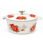 Nồi Gang Tráng Men Decal Họa Tiết Hồng Đào The Pioneer