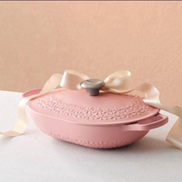 Nồi Chảo Oval Le Creuset Oblong Pink Fleur 31cm