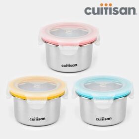 Set 3 Hộp Trữ Đồ Ăn Dặm Inox 316 Cuitisan 200ml Kháng Khuẩn Cao Cấp EC10-201S3