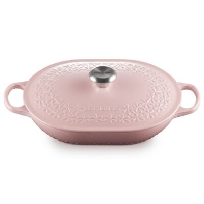 Nồi Chảo Oval Le Creuset Oblong Pink Fleur 31cm