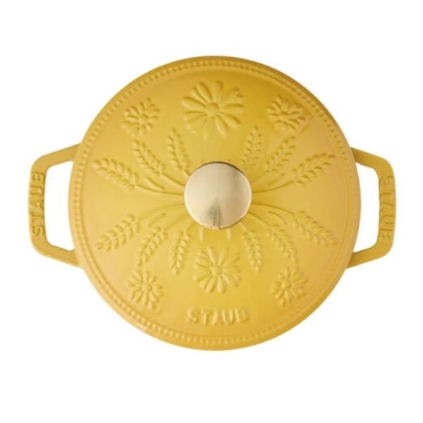 Nồi Gang Staub Bông Lúa 16cm 1.1L Màu Vàng