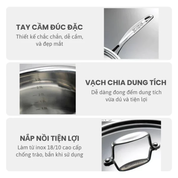 Quánh Inox Scanpan Maitre’D 16cm Có Nắp(083421712363)