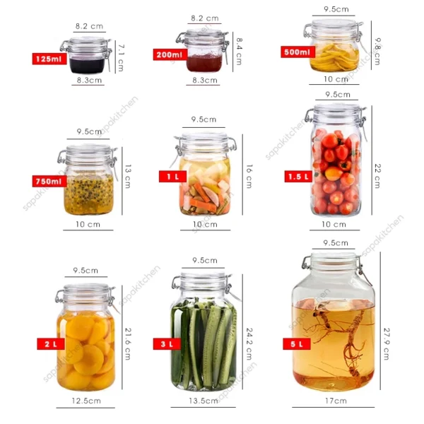 Hủ Thủy Tinh Nắp Cài Kín Hơi Fido 750ml