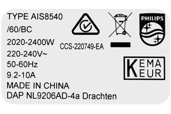 Bàn ủi hơi nước Philips AIS8540/60
