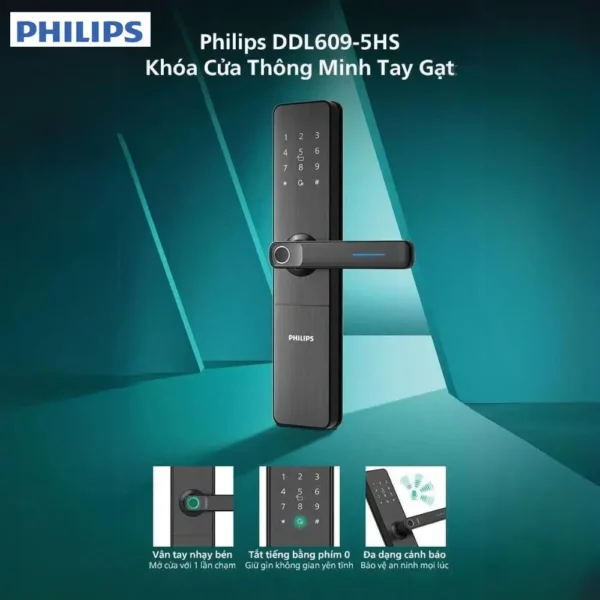 Khóa thông minh Philips DDL609-5HS