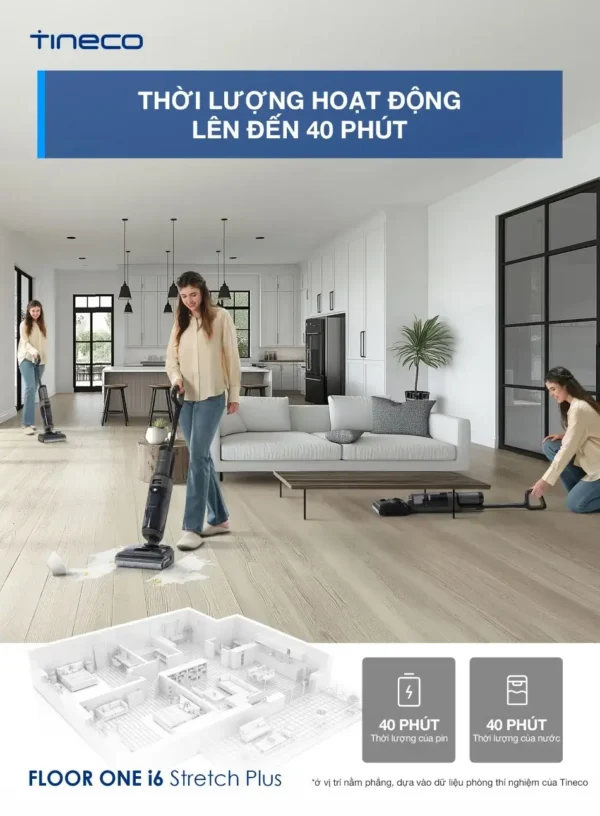 Máy hút bụi lau sàn khô ướt Tineco Floor One i6 Stretch Plus