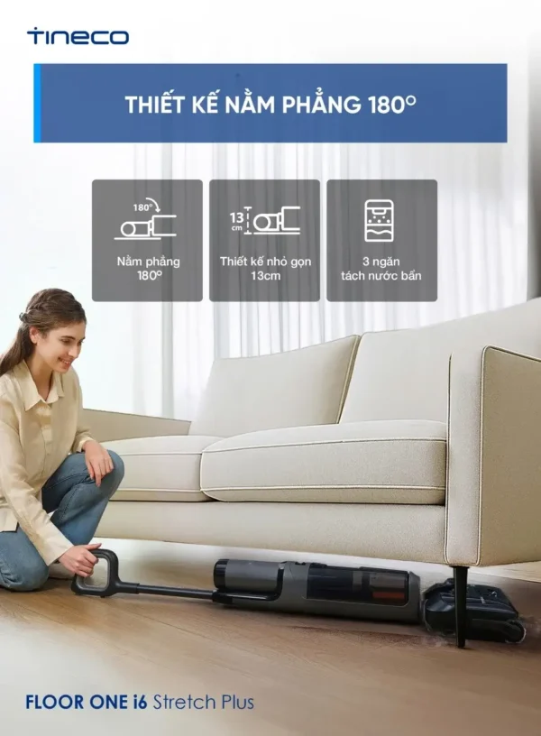 Máy hút bụi lau sàn khô ướt Tineco Floor One i6 Stretch Plus