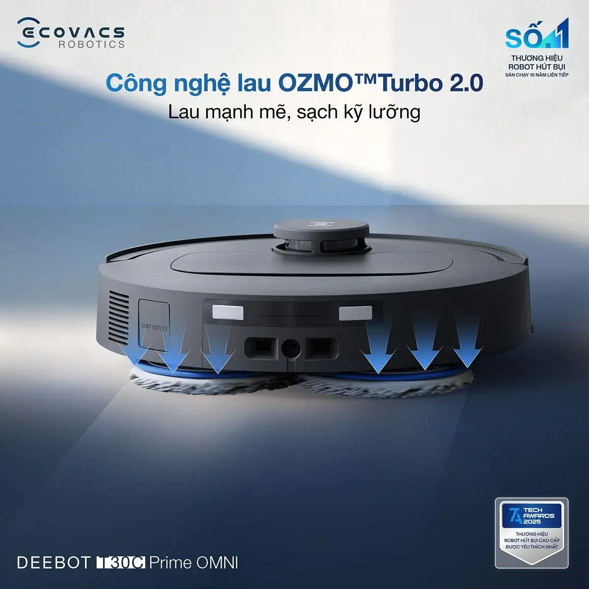 Robot Hút Bụi Lau Nhà Ecovacs Deebot T30C Prime OMNI 2 Màu 52 robot hut bui thong minh ecovacs t30c prime omni 7