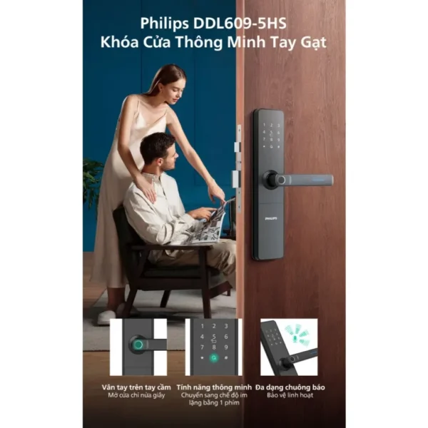 Khóa thông minh Philips DDL609-5HS